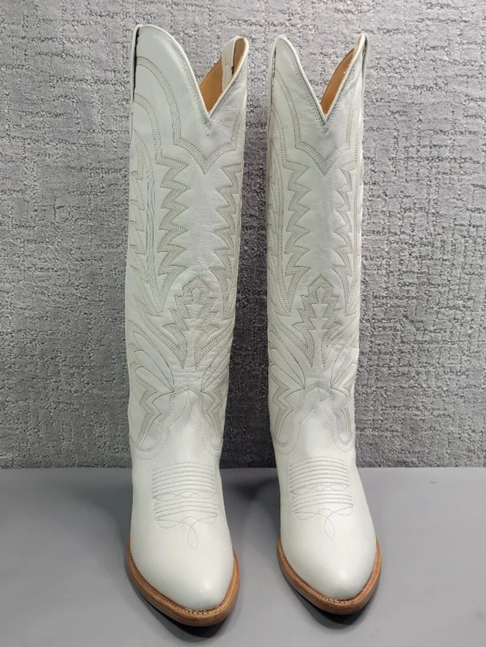 Tecovas The Abby Women's Size US 10B Snow Cowhide Cowgirl Boots.